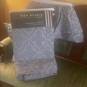 Max Studio Charcoal Patterned Window Panels